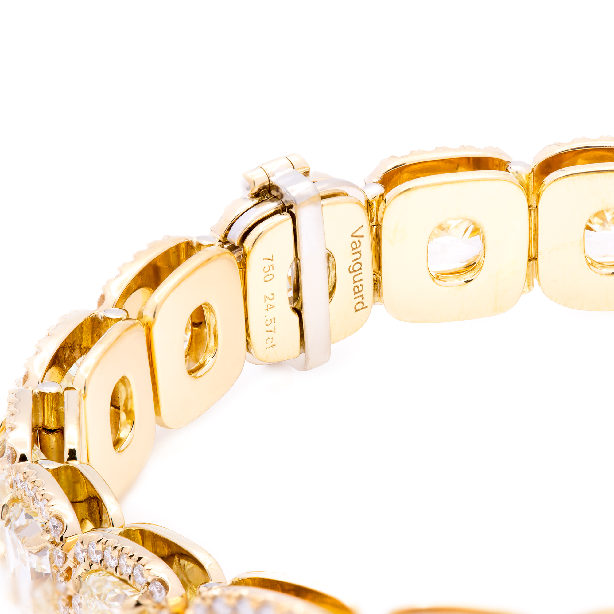14k Yellow Gold Bracelet- Fancy Color Diamond 4.23 Cts –60pcs