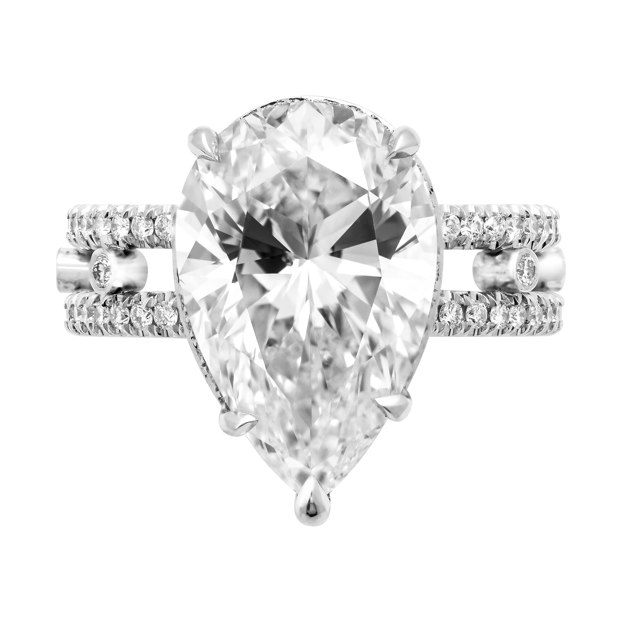 GIA Certified 6.02 Carat Pear Diamond Engagement Platinum Ring – M&V